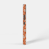 Oranje val bladeren & eikels patroon samsung galaxy hoesje (Rechterkant)