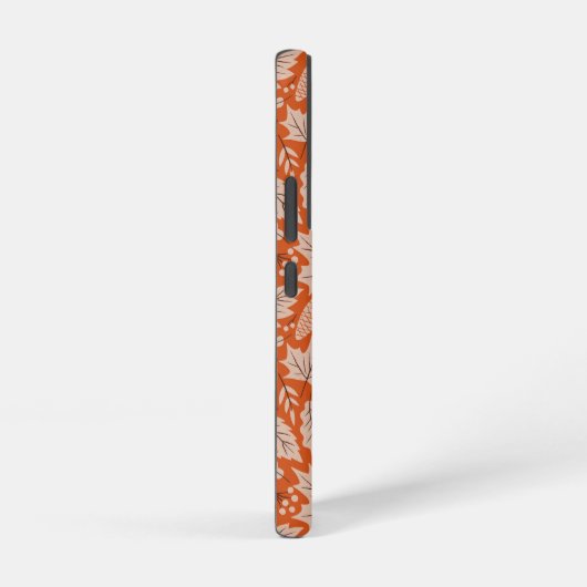 Oranje val bladeren & eikels patroon samsung galaxy hoesje (Rechterkant)