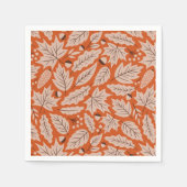 Oranje val bladeren & eikels patroon servet (Voorkant)