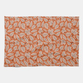 Oranje val bladeren & eikels patroon theedoek (Horizontaal)