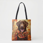 ORANJE VAL LAAT CHOCOLADE LABRADOR RETRIEVER ACHTE TOTE BAG (Voorkant)