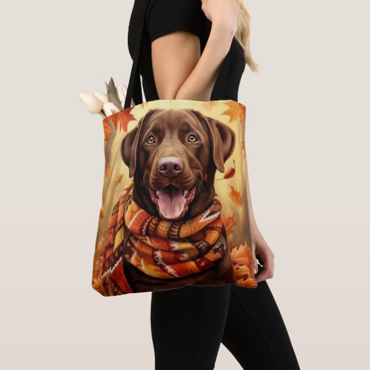 ORANJE VAL LAAT CHOCOLADE LABRADOR RETRIEVER ACHTE TOTE BAG (Dichtbij)
