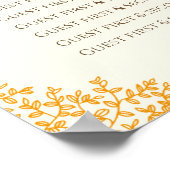 Oranje valblad cirkel trouwzitje poster (Hoek)