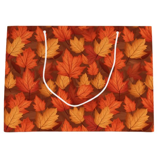 Oranje valbladeren groot cadeauzakje (Voorkant)