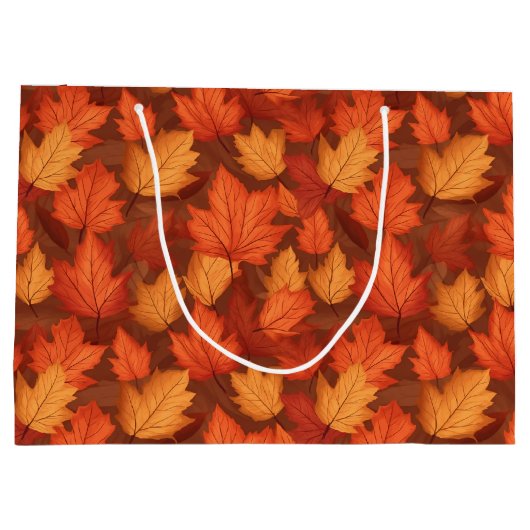 Oranje valbladeren groot cadeauzakje (Achterkant)