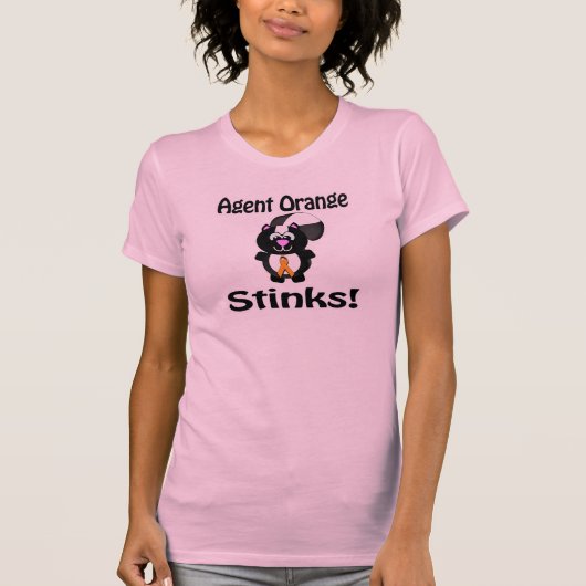 Oranje van agent Stinks Skunk Awareness Design T-shirt (Voorkant)