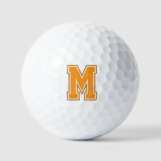 Oranje varsity monogram golfballen (Voorkant)