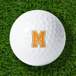 Oranje varsity monogram golfballen
