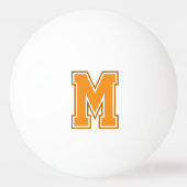 Oranje varsity monogram pingpongbal (Voorkant)