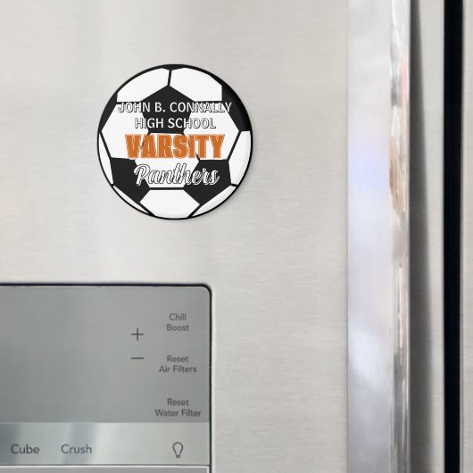 Oranje Varsity Voetbal Aangepaste Hoge School Magneet (Insitu (Koelkast))