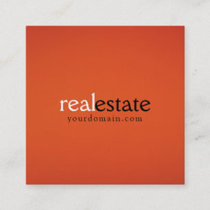 Oranje Vastgoedmakelaar Minimalistisch Modern Eenv Vierkante Visitekaartje