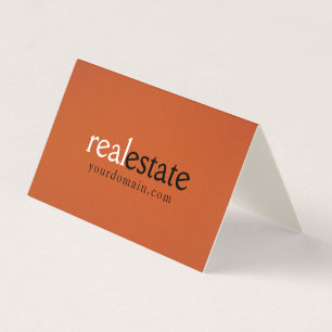 Oranje Vastgoedmakelaar Minimalistisch Modern Eenv Visitekaartje