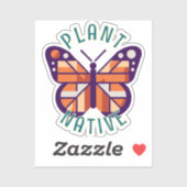 Oranje Vector Monarch Butterfly Plant Native Sticker (Vel)