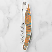 Oranje veelkleurig patroon kurkentrekker (Voorkant)