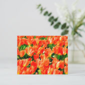 Oranje veld van tulpen briefkaart (Staand voorkant)