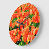 Oranje veld van tulpen grote klok (Hoek)
