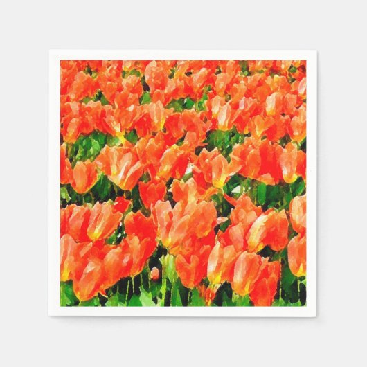 Oranje veld van tulpen servet (Voorkant)