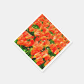 Oranje veld van tulpen servet (Hoek)