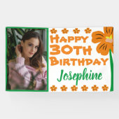 Oranje ventilator 30e foto van geboorte spandoek (Horizontaal)