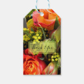 Oranje ventilator Bouquet Foto bedankt Cadeaulabel (Voorkant)