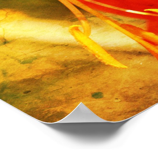 Oranje ventilator dag dicht Abstract Poster (Hoek)