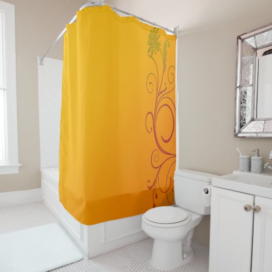 Oranje ventilator douchegordijn (In situ)