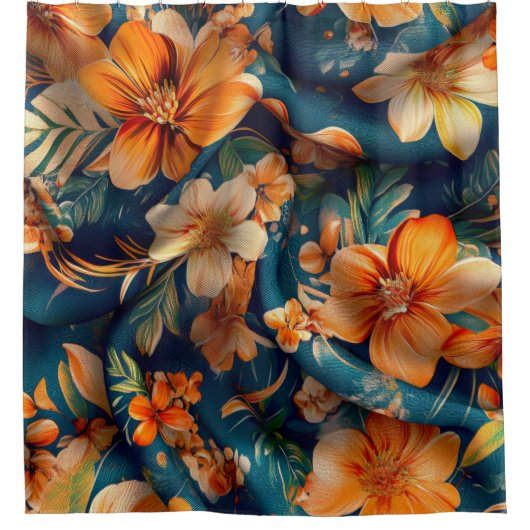 Oranje ventilator douchegordijn (Voorkant)