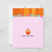 Oranje ventilator en cupcake (uitnodiging van afge kaart (Achterkant)