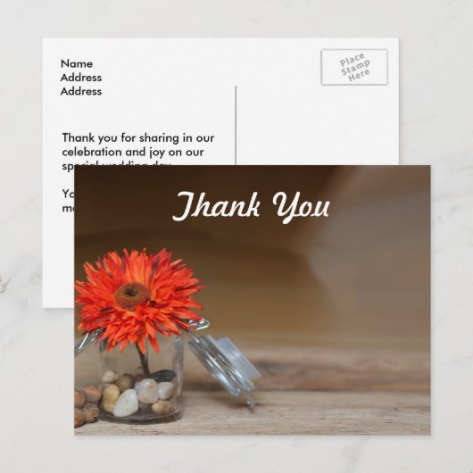 Oranje ventilator in Mason Jar Hartelijk dank Briefkaart (Voorkant / Achterkant)