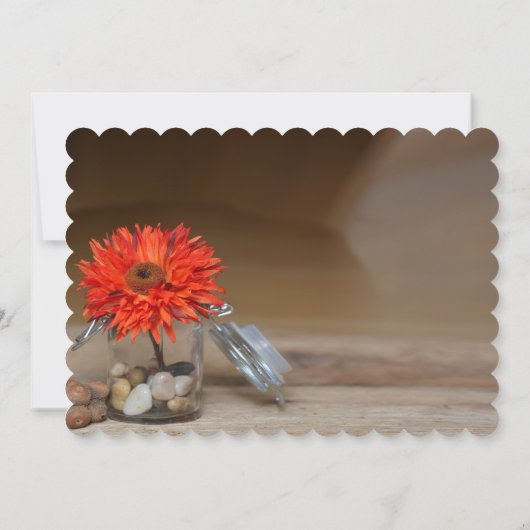 Oranje ventilator in Mason Jar Save the Date Kaart (Achterkant)