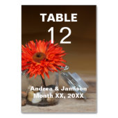 Oranje ventilator in Mason Jar Table Kaart (Achterkant)