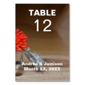 Oranje ventilator in Mason Jar Table Kaart (Voorkant)