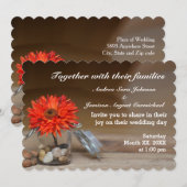 Oranje ventilator in Mason Jar Wedding Invitation Kaart (Voorkant / Achterkant)