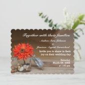 Oranje ventilator in Mason Jar Wedding Invitation Kaart (Staand voorkant)