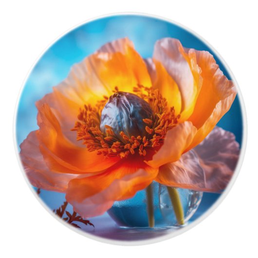 Oranje ventilator keramische knop (Voorkant)