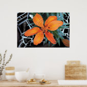 Oranje ventilator met achtergrond poster (Keuken)