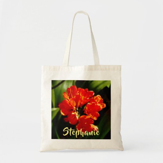 Oranje ventilator met gepersonaliseerde naam Flora Tote Bag (Voorkant)