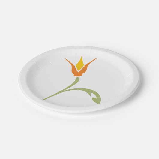 Oranje ventilator papieren bordje (Gekanteld)