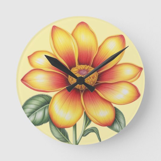 Oranje ventilator ronde klok (Voorkant)