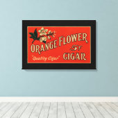 Oranje ventilator signaaldoos canvas afdruk (Insitu (Houten vloer))