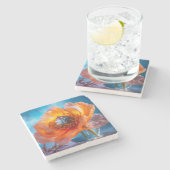 Oranje ventilator stenen onderzetter (Zijkant)