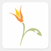 Oranje ventilator vierkante sticker (Voorkant)