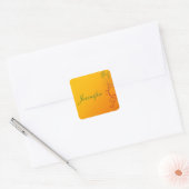 Oranje ventilator vierkante sticker (Envelop)