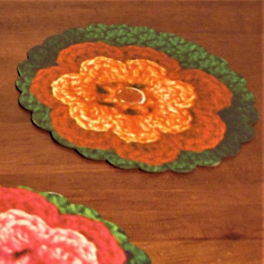 Oranje ventilatorontwerper haakdruk opnieuw te geb kartonnen onderzetters