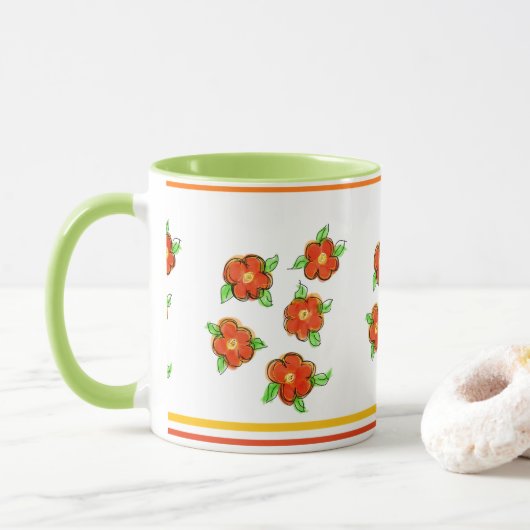 Oranje ventilatorontwerper mok (Met donut)
