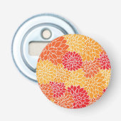 Oranje ventilatorpatroon button flesopener (Voorkant)