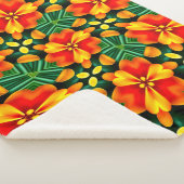 Oranje ventilatorpatroon sherpa deken (3/4)