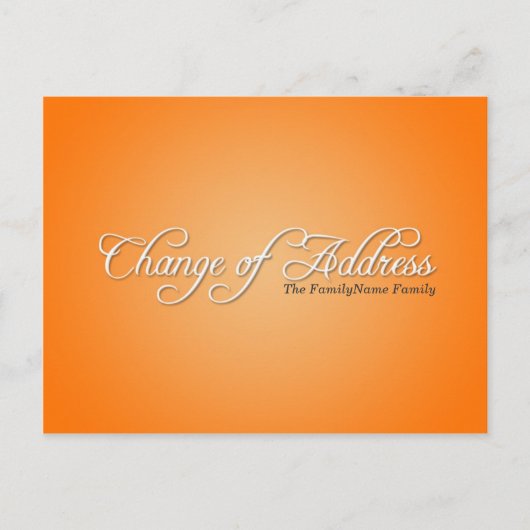 Oranje verandering van adres Briefkaart (Voorkant)