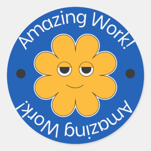 Oranje verbluffend werk, vooruitbetaling studenten ronde sticker (Voorkant)