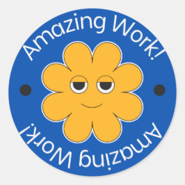 Oranje verbluffend werk, vooruitbetaling studenten ronde sticker